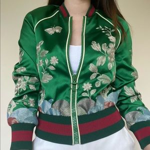 Gucci Silk Floral Bomber Jacket NWOT